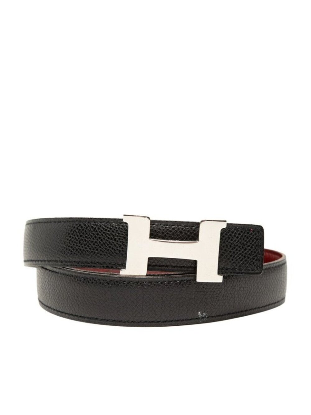 Hermes Constance Belt 80 Black Red Courchevel